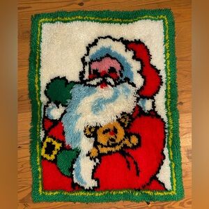 Latch hook Santa Clause Wall Hanging vintage